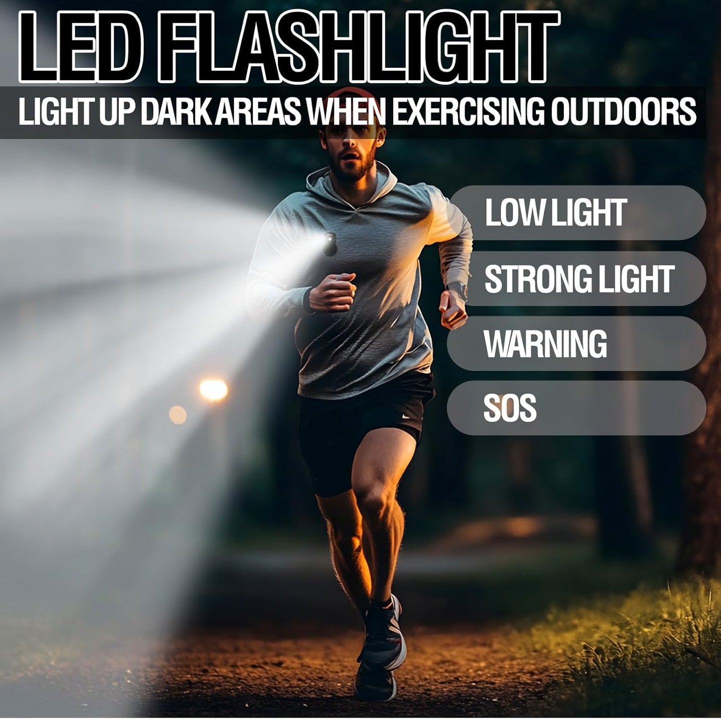 Frewico Clip 8 Bluetooth Speaker Wearable Waterproof IP67 Magnetic Clip-On Wireless Portable Speakers Up to 18 Hours of Play with 1W Flashlight Built-in Microphone - Side Control Buttons for Sports