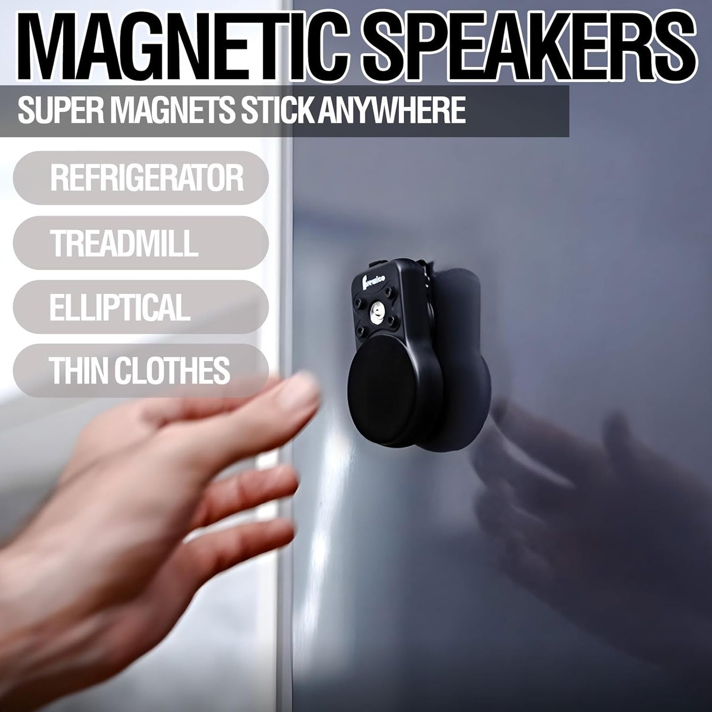 Frewico Clip 8 Bluetooth Speaker Wearable Waterproof IP67 Magnetic Clip-On Wireless Portable Speakers Up to 18 Hours of Play with 1W Flashlight Built-in Microphone - Side Control Buttons for Sports
