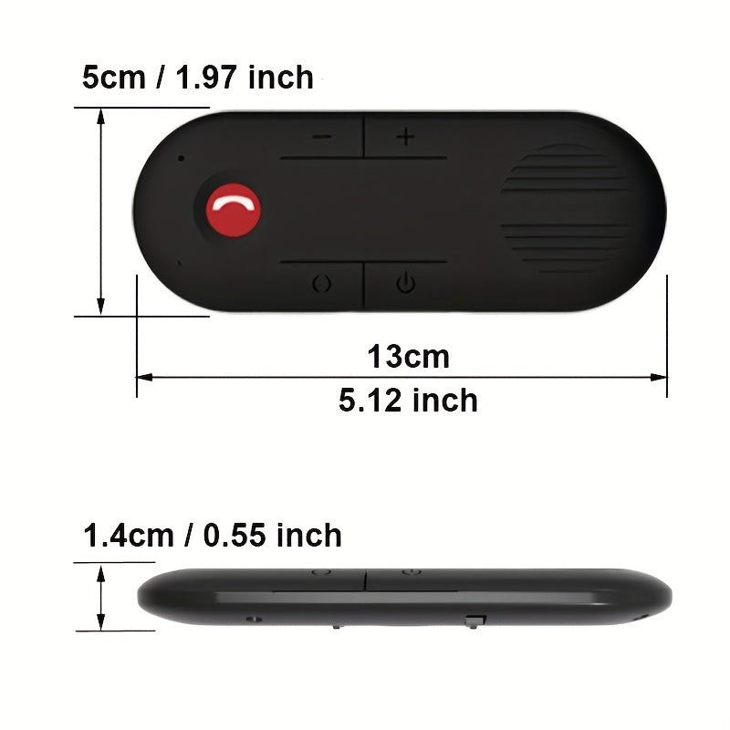 Wireless B/T 5.0 Car Speakerphone - Visor Clip Hands-Free Kit with Motion Auto On/Off, Dual 2W HD Speakers, Siri/Google Assistant Support, Enhanced Volume & 30H Battery for Older Cars (No Built-in Bluetooth)