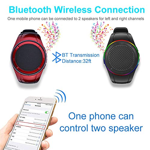 Wearable Portable Waterproof Bluetooth Speaker Watch X10 Clip Speaker MP3 Player Handsfree Clear Call Speakerphone,TWS,SD Card Slot,Selfie for Working, Running, Cycling(Black)