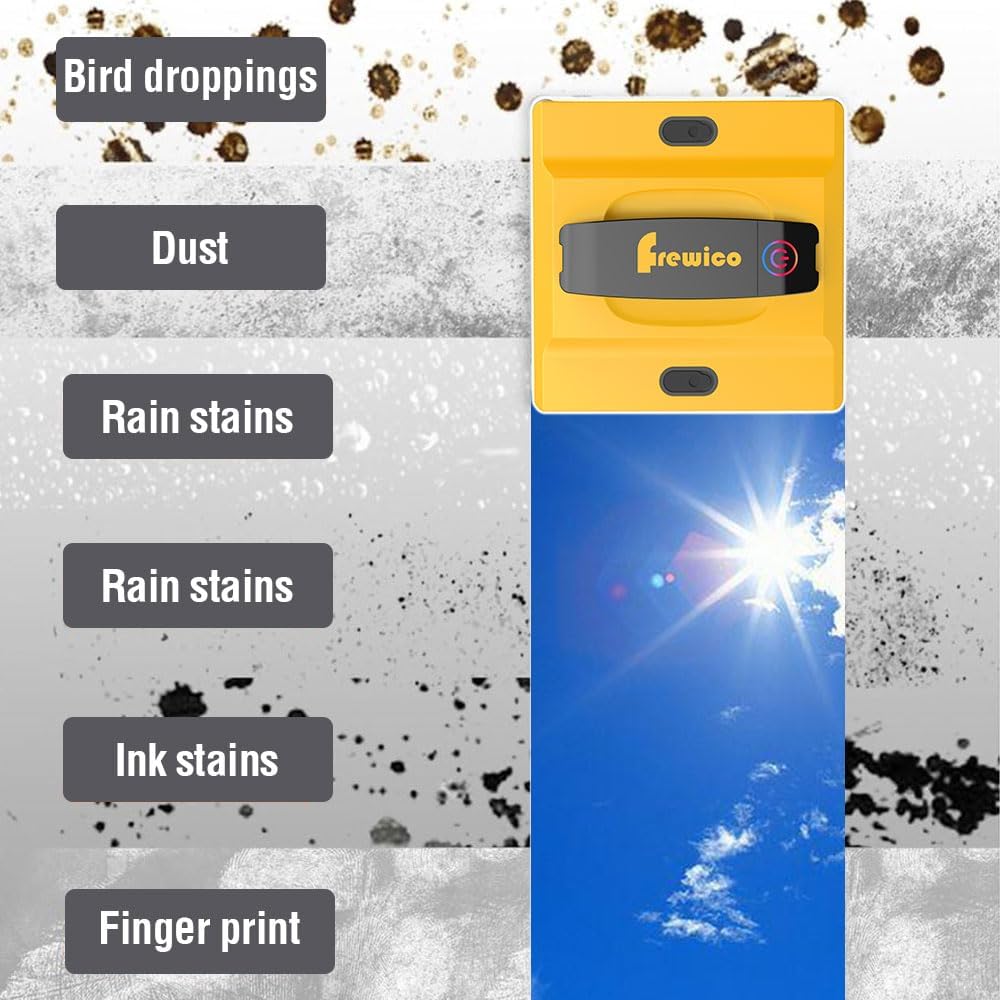 Frewico Window Cleaning Robot, Intelligent Cleaning with 4-Nozzle Wide-Angle Spray Technology, Deep Edge Cleaning, 5600Pa Suction Power