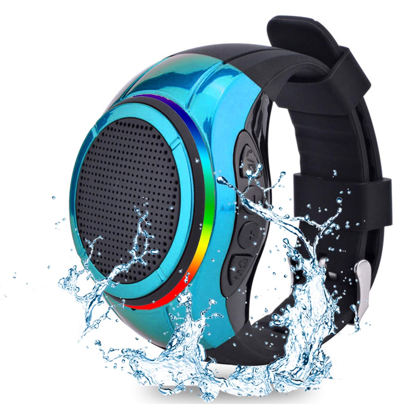 Wearable Portable Waterproof Bluetooth Speaker Watch X10 Clip Speaker MP3 Player Handsfree Clear Call Speakerphone,TWS,SD Card Slot,Selfie for Working, Running, Cycling(Black)