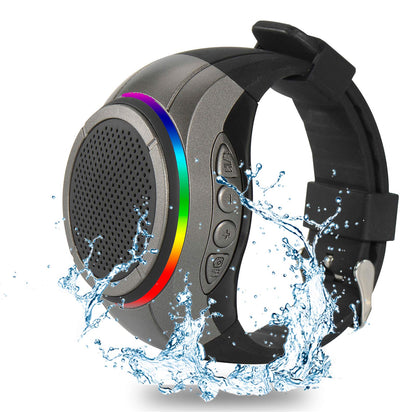 Wearable Portable Waterproof Bluetooth Speaker Watch X10 Clip Speaker MP3 Player Handsfree Clear Call Speakerphone,TWS,SD Card Slot,Selfie for Working, Running, Cycling(Black)