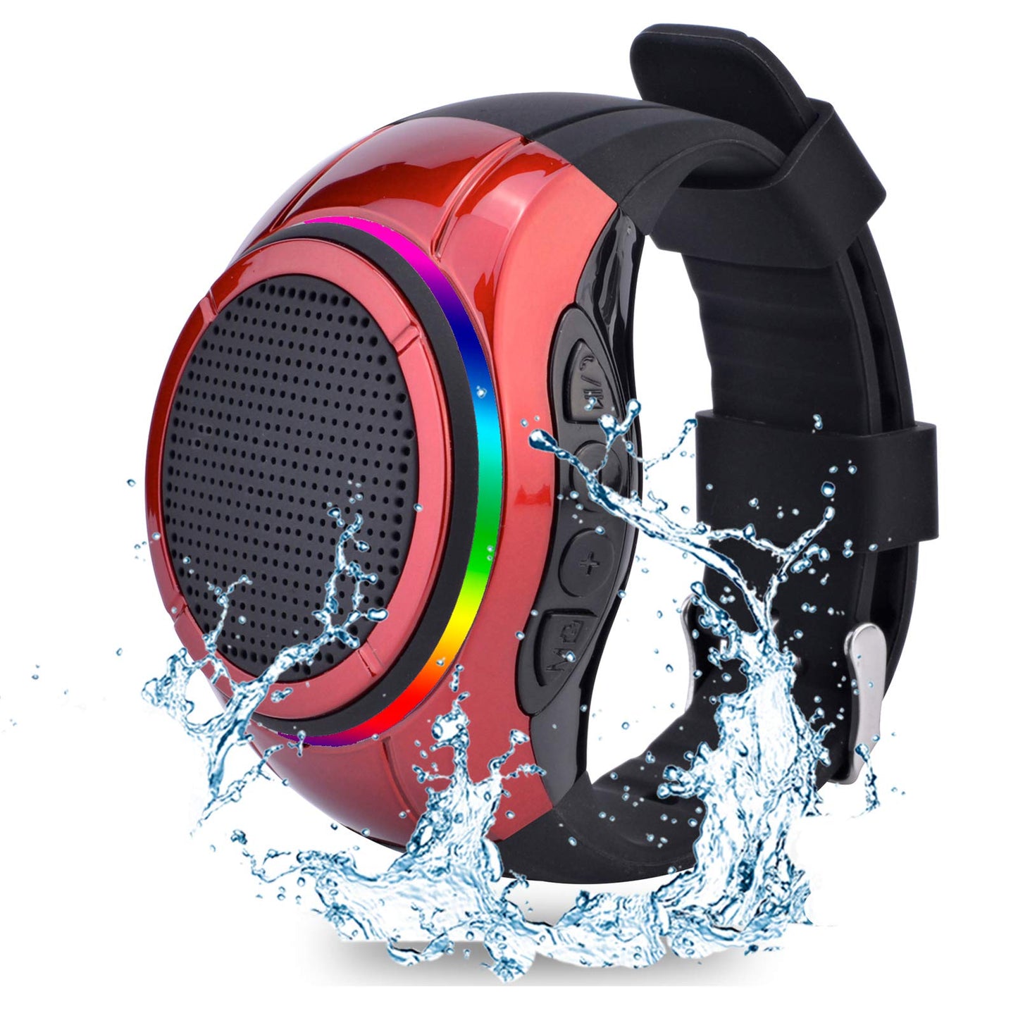 Wearable Portable Waterproof Bluetooth Speaker Watch X10 Clip Speaker MP3 Player Handsfree Clear Call Speakerphone,TWS,SD Card Slot,Selfie for Working, Running, Cycling(Black)